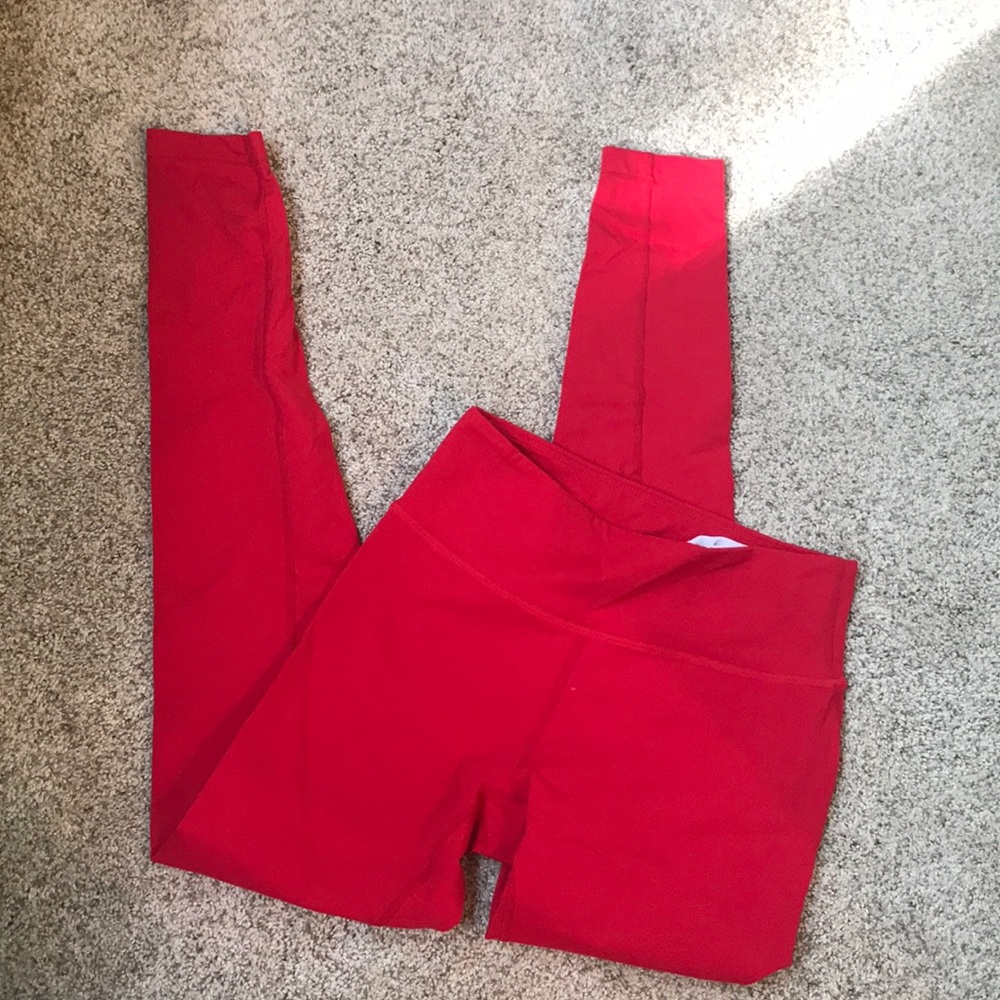 Red workout leggings